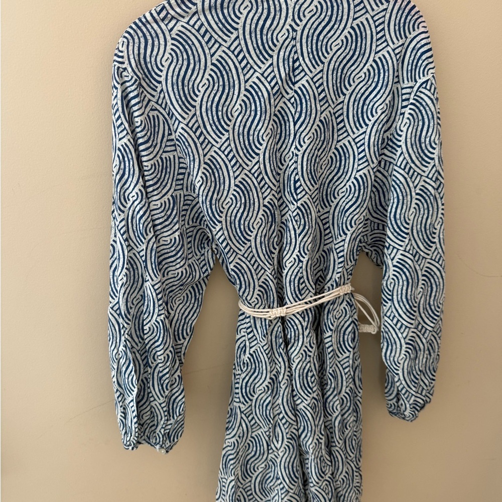 H&M Blue and White Long Sleeve Dress - Picture 2 of 8